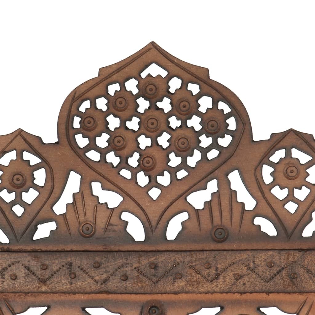 Hand carved 4-Panel Room Divider Brown 160x165 cm Solid Mango Wood
